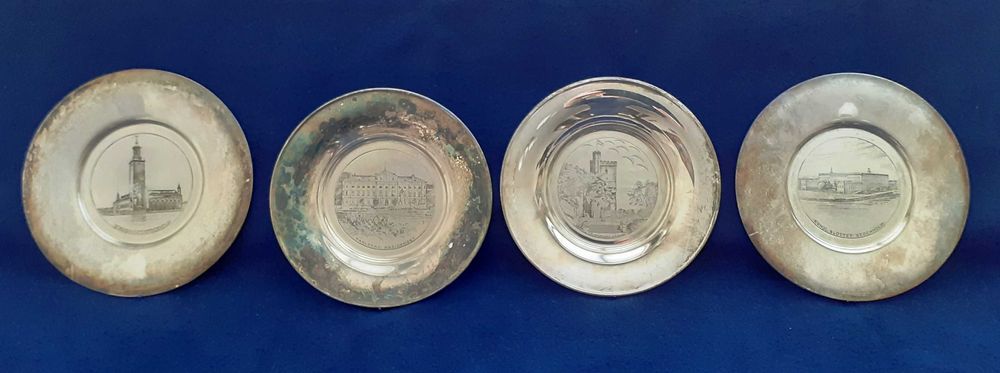 Винтидж Скандинавски сребърни чинии