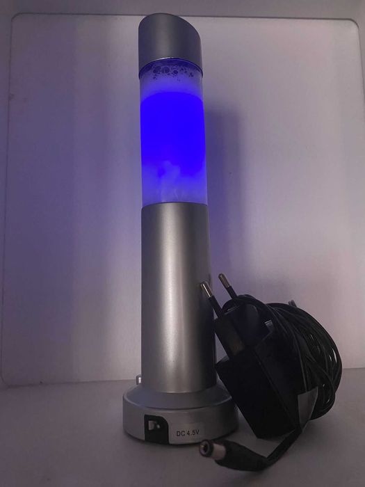 Veioza/lampa lava LED, verde/albastru/mov/tucuoaz, cu incarcator, 22cm