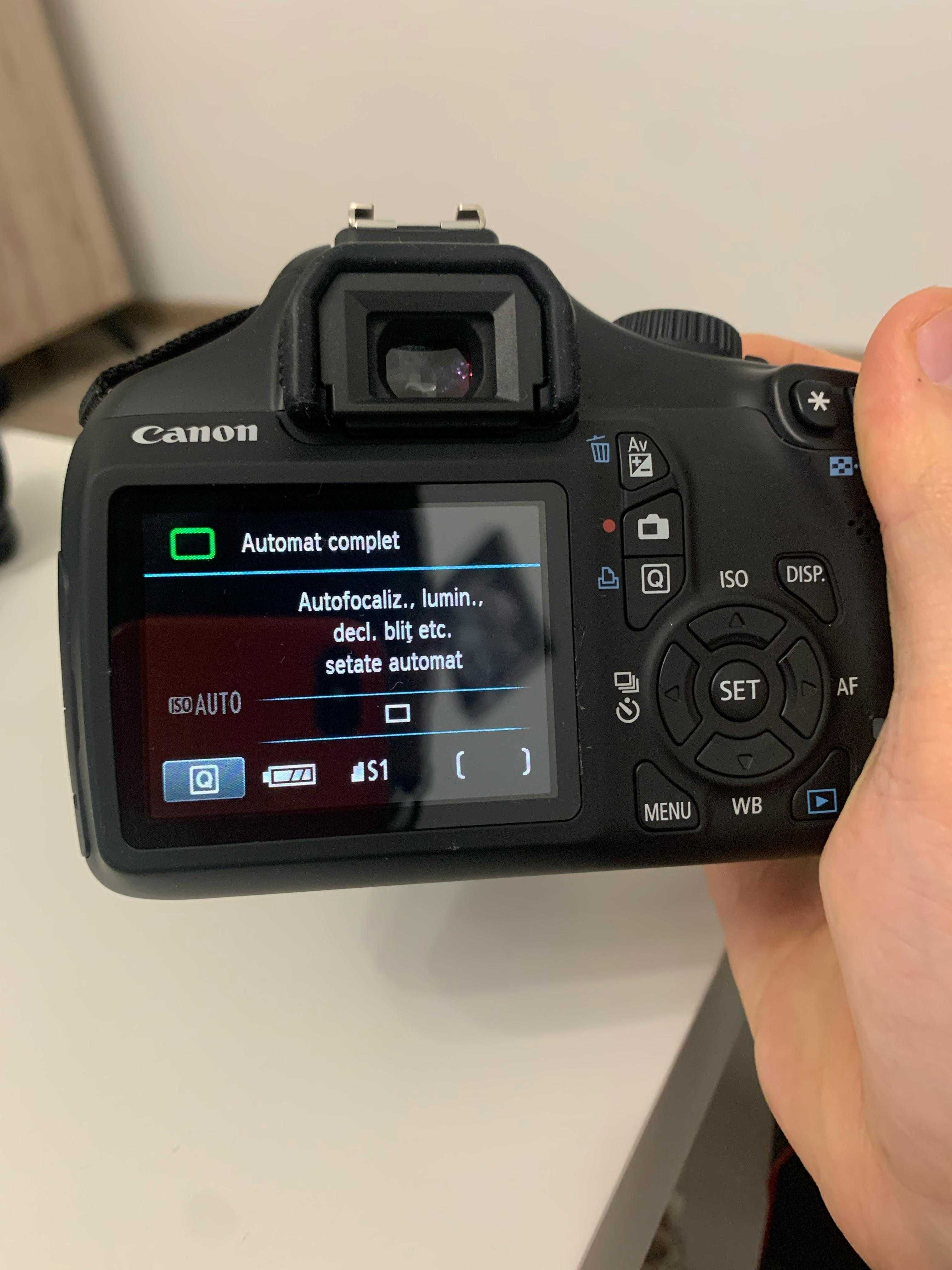 Canon EOS 1100D + Obiectiv EFS 18-55mm + 3 acumulatori