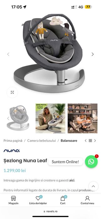 Șezlong Nuna leagan bebelusi