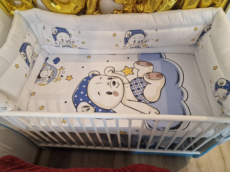 Patut pentru copii cu saltea si 2 lenjerii