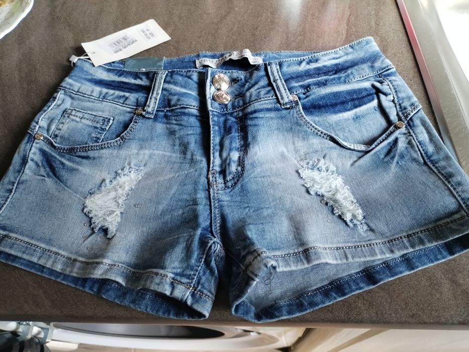 Pantaloni dama scurti denim bumbac