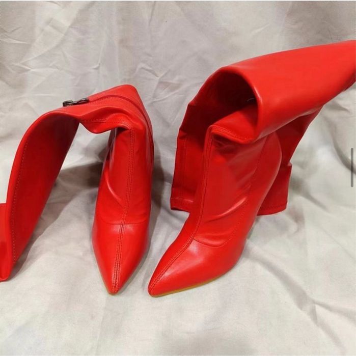 Красные ботфорты, 39 размер. В наличии.