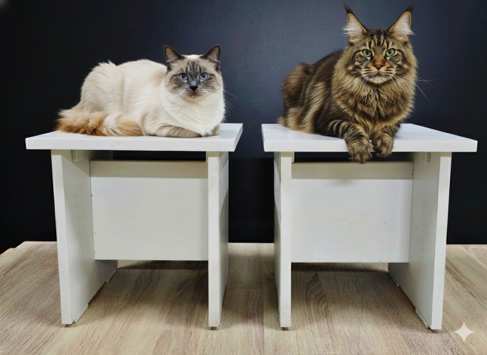 Белая табуретка 33×33×25 см