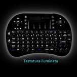 Mini tastatura wireless, cu touchpad, iluminata LED