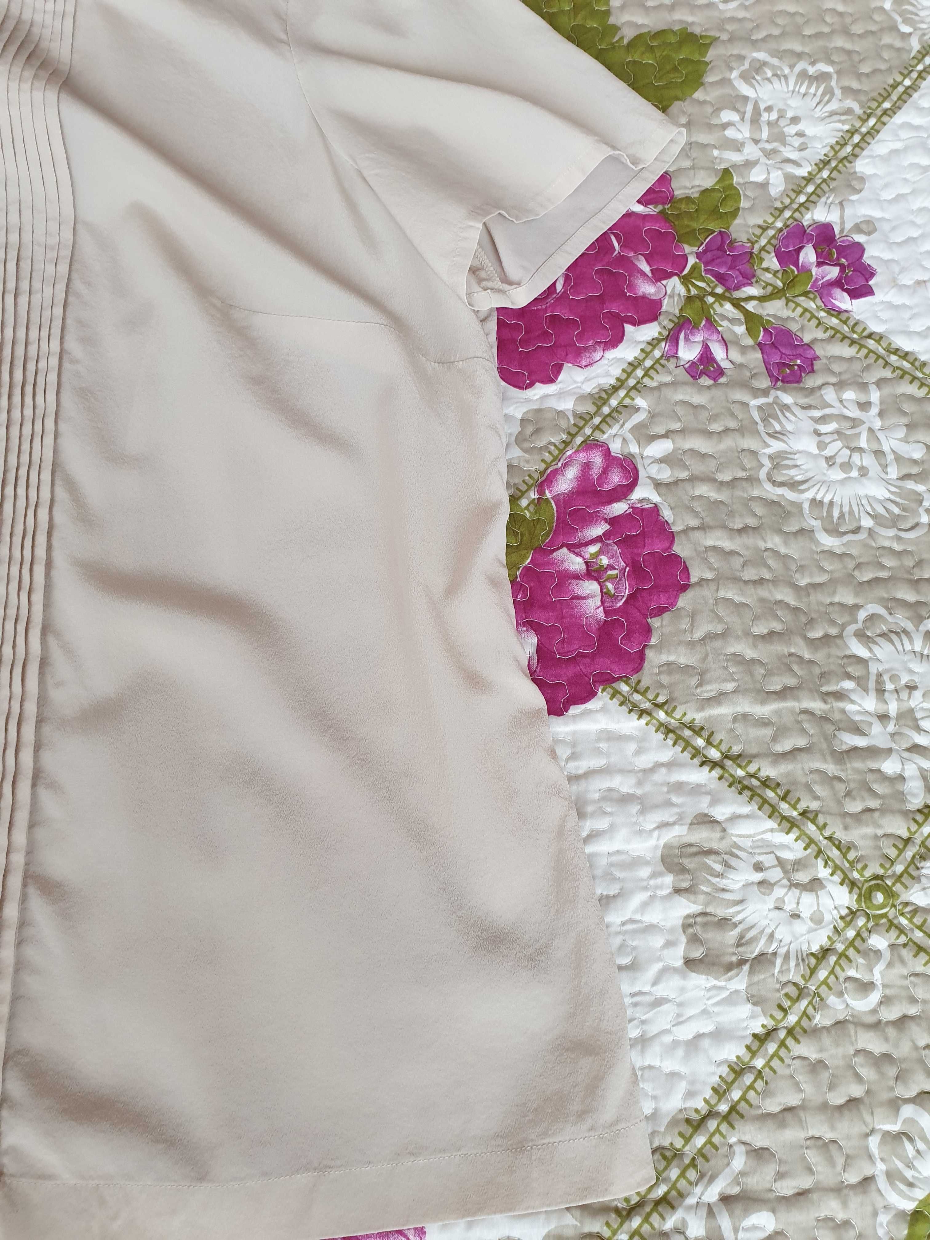 Bluza camasa dama top matase naturala bej Madeleine
