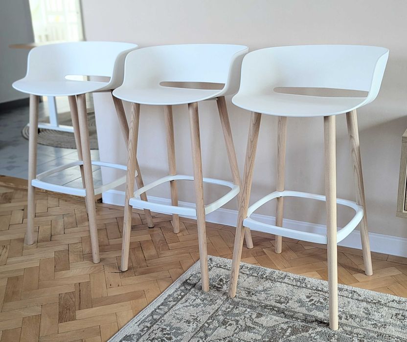 Set de 3 scaune de bar Babila Wood Barstool