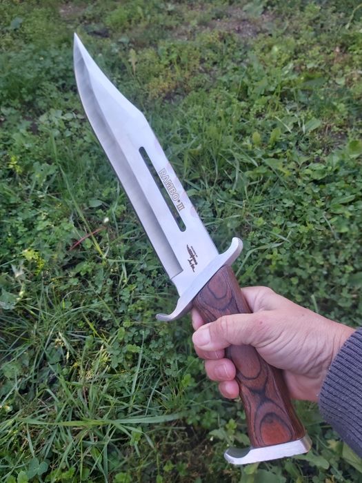 Ловен тактически лазерно заточен нож RAMBO 3 First Blood кожена кания