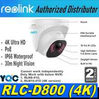 Camera supraveghere IP POE Reolink D800, 4K, IR 30 m, 4 mm, microfon