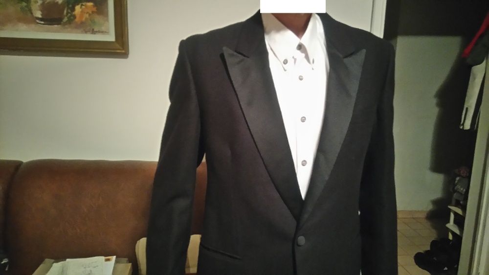 Costum Smoking negru elegant, din lana,marime 50-52