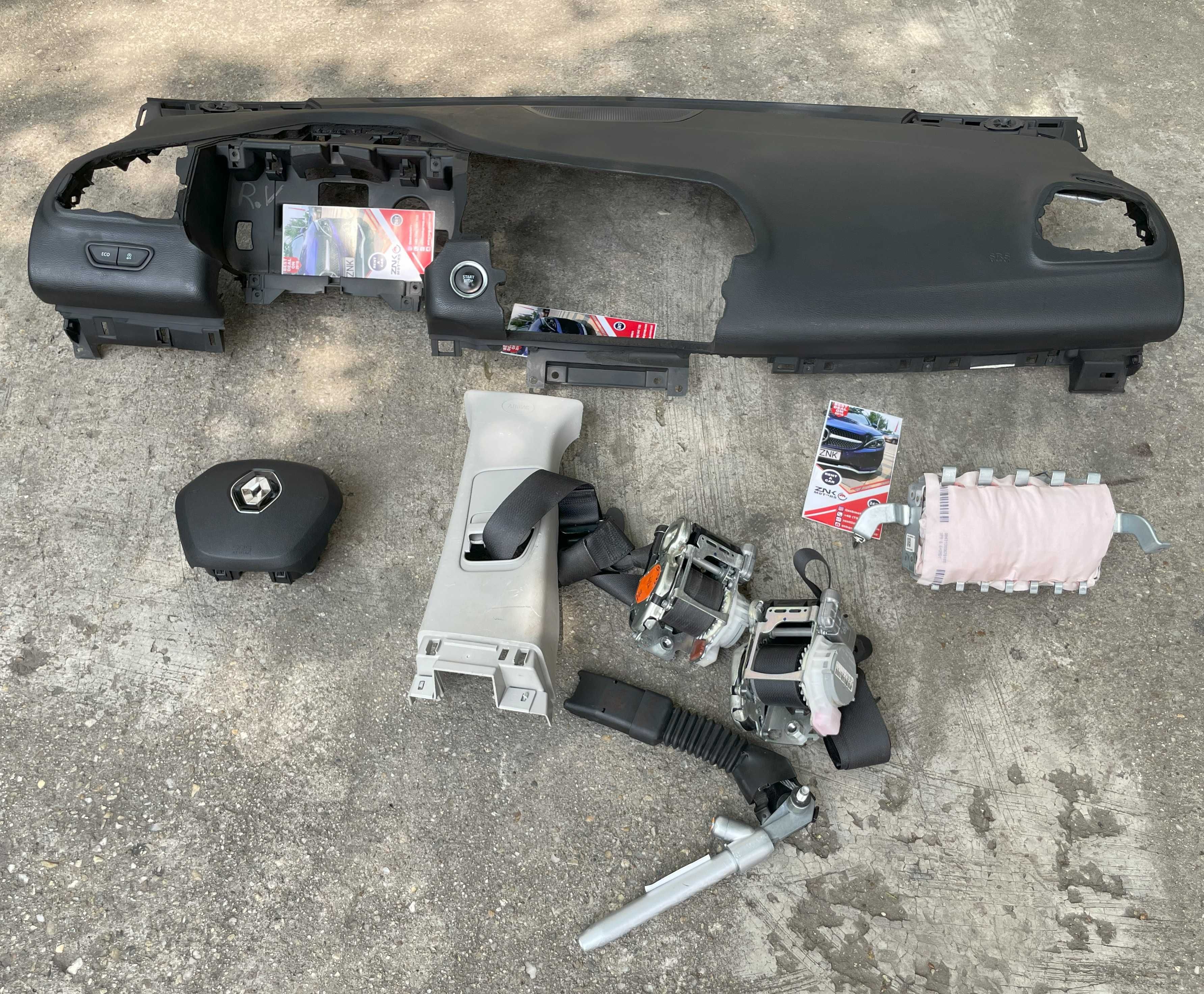 Renault Kadjar - plansa de bord - kit airbag volan pasager - centuri