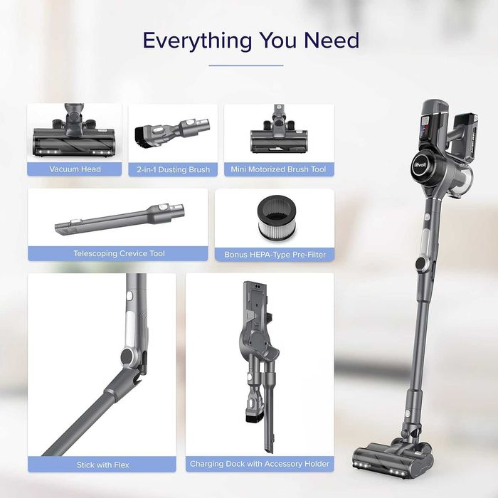 Вертикална прахосмукачка Levoit VortexIQ 40 Flex Безжична