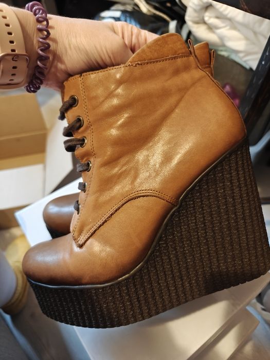 Botine maro dama cu platforma , 38