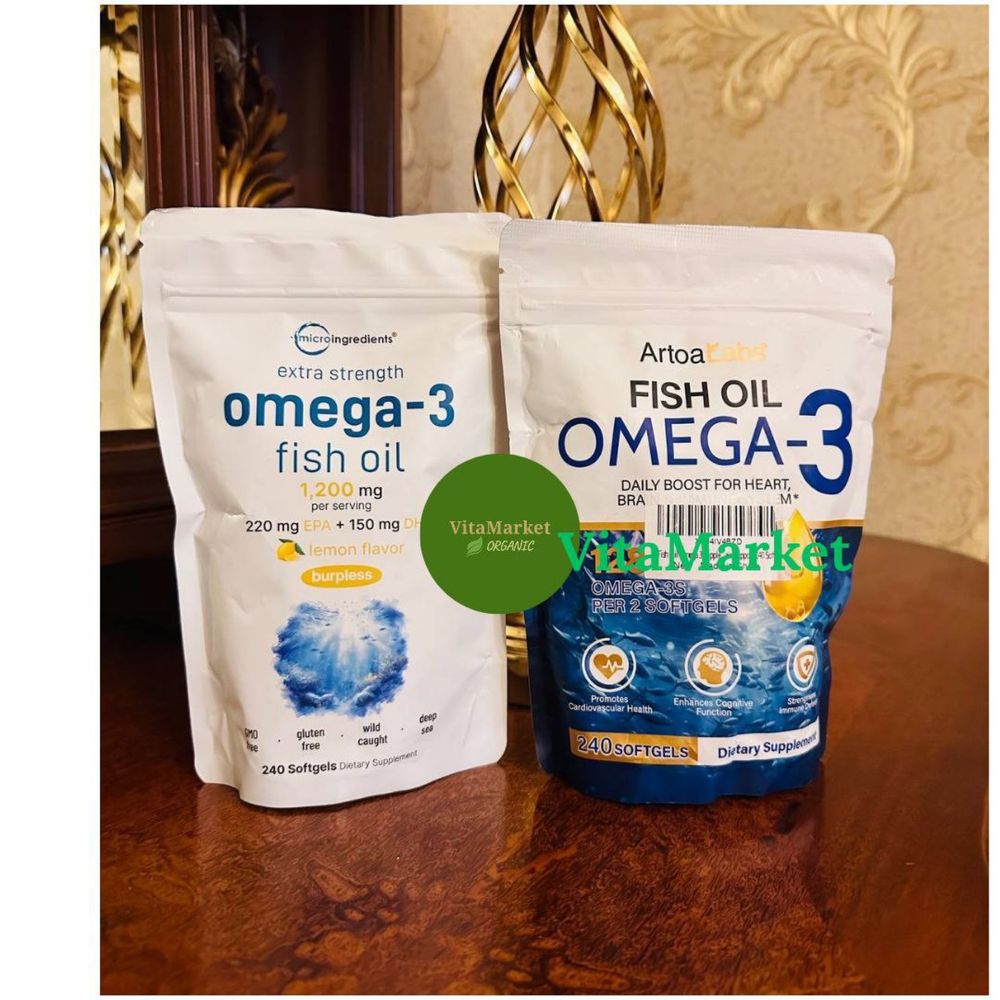 Omega 3,fish oil,1200 mg,240 softgel,dha epa,sifatli va barakali