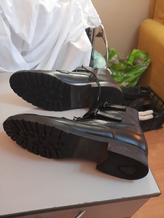 Черни модерни ботуши №45 STRELLSON  швейцарски, хубава естествена кожа