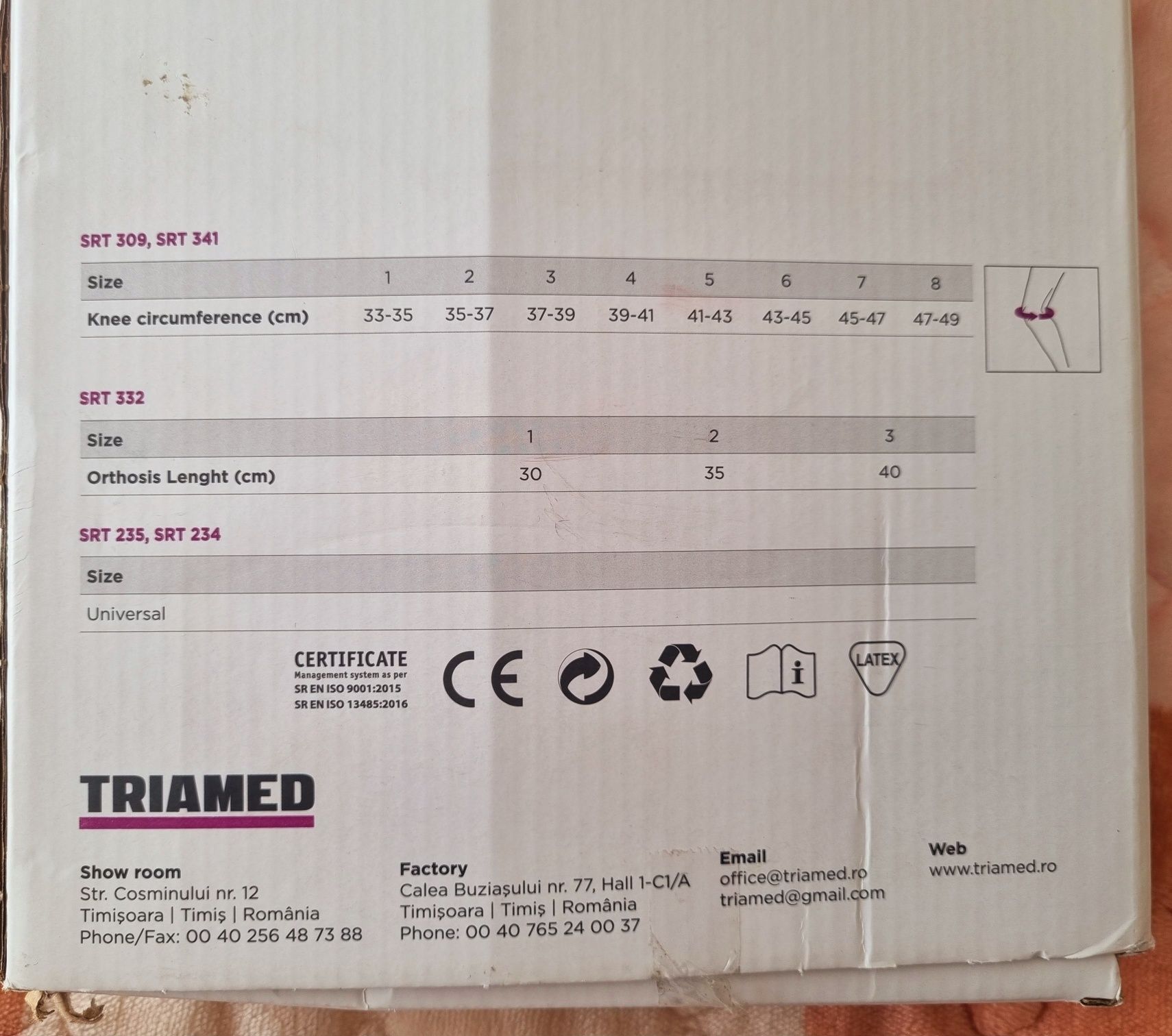 Orteza umar cot incheietura mainii SRT 234 Triamed