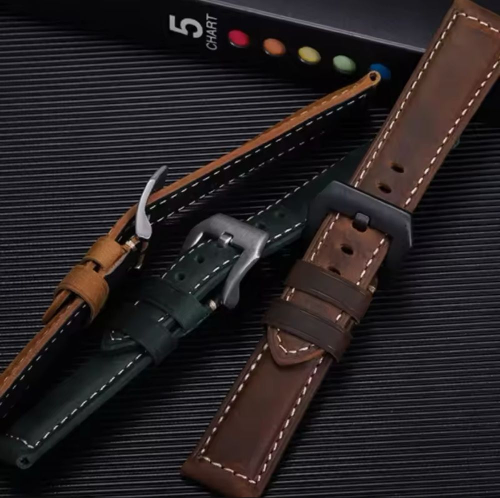 НОВО! Каишки от ЕСТЕСТВЕНА кожа за Apple Watch/Samsung/Garmin/Huawei
