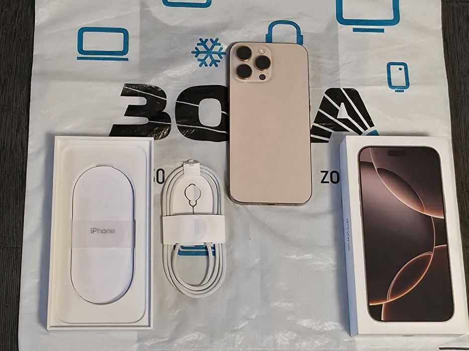 КАТО НОВ 1TB iPhone 16 Pro Max Зора Гаранция 2026г. Desert