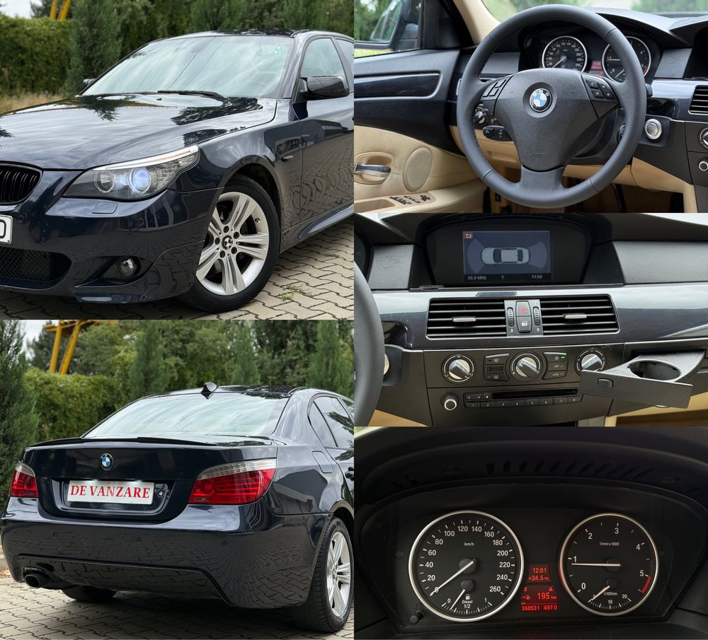 Bmw Seria 5 E60 520d LCi M-Pack 2008 Xenon Navi Piele Crem MonacoBlau