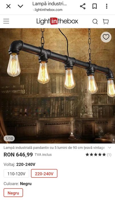 Vând 3  lămpi industriale fier vintage, Aninoasa, HD