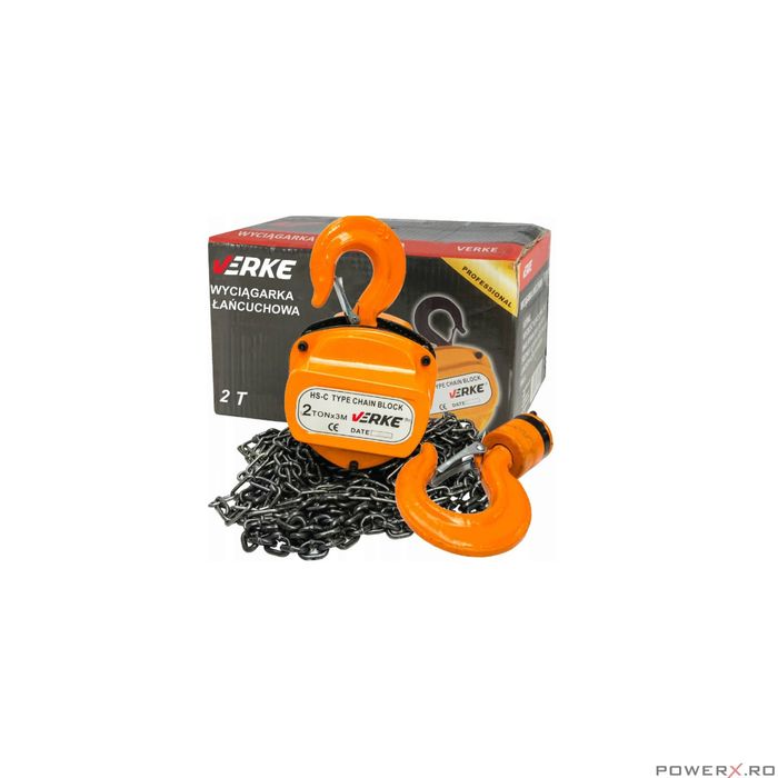 Macara, palan manual cu lant 2000 kg, 2 tone Verke