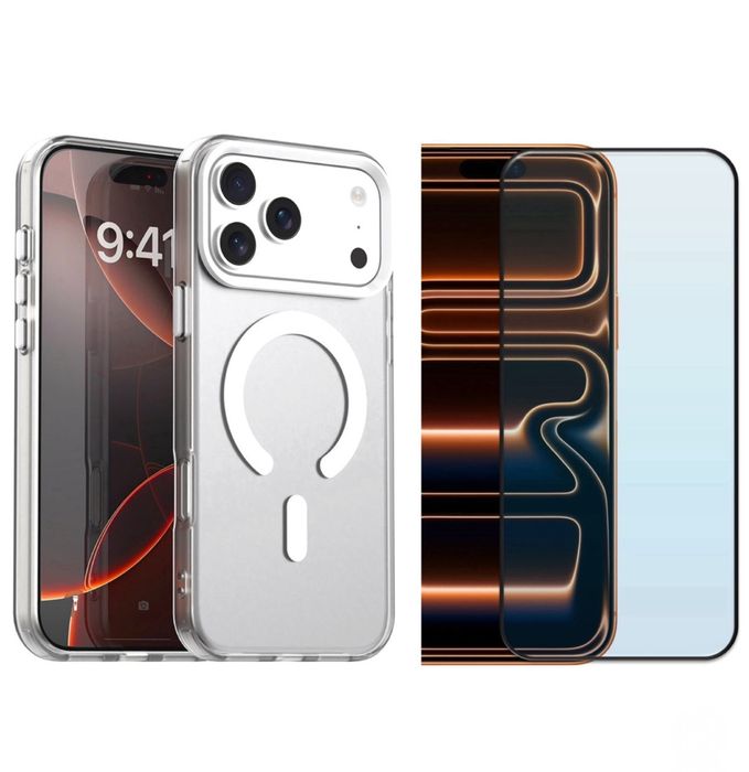 Husa Insertie Magnetica Clear Folie Sticla Iphone 16 17 AIR PRO MAX PL