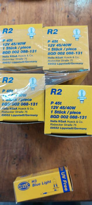 Крушки Н4-HELLA Blue Light 60/55W ; H4- 135/100W;  H3 Blue; R-2 и др.