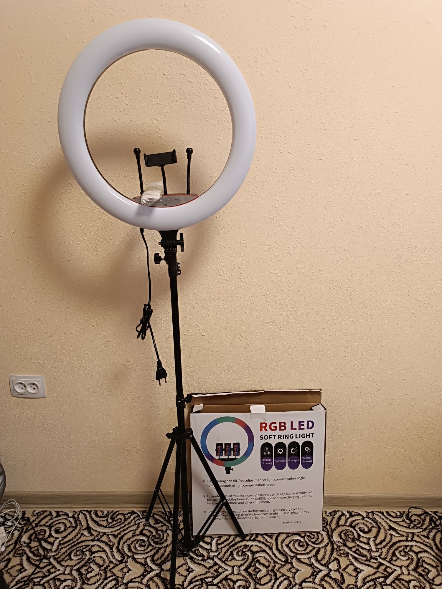 Лампа Кольцевая Лампа RGB led размер 45