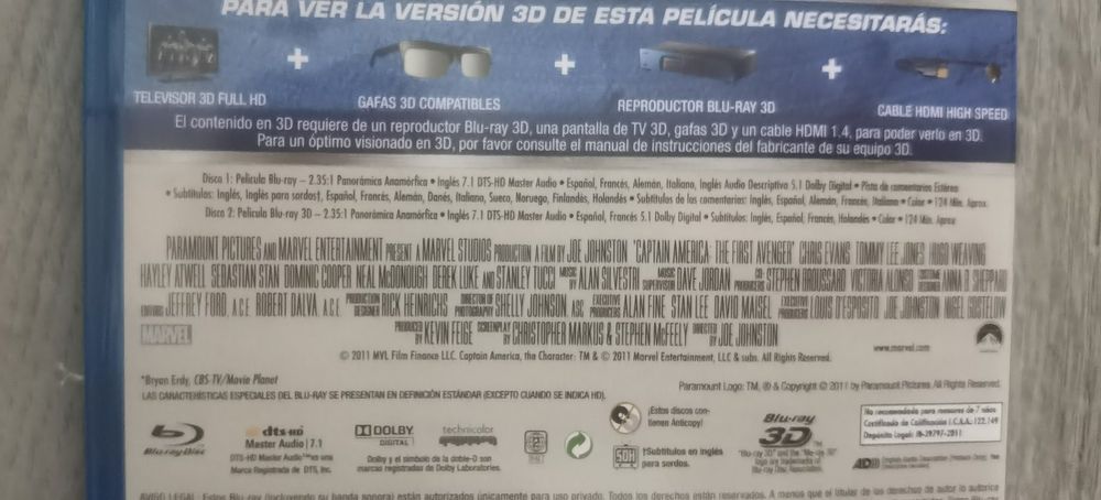 Filme bluray Captain America 3D Thor 3D  blu-ray blu ray 3d