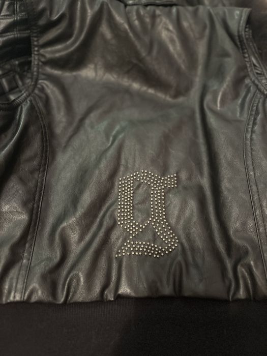 Кожен елек с пух