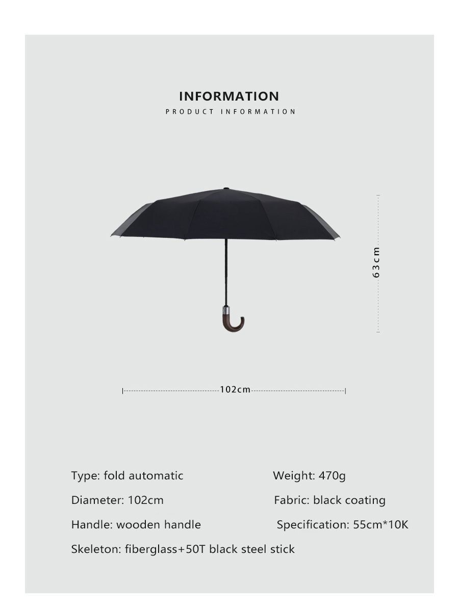 Автоматический зонт Parachase, деловой складной , для мужчин и женщин
