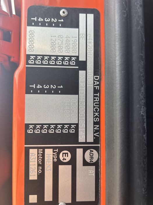 Vand Daf XF Motor 13000 cm2 sau  Variante