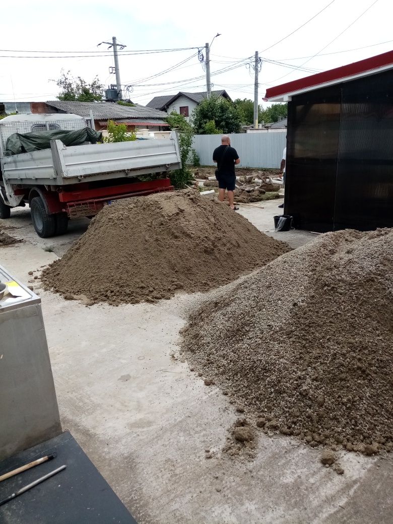 Nisip amestec pt beton 0-16 Moluz nisip balastru moloz transport sort