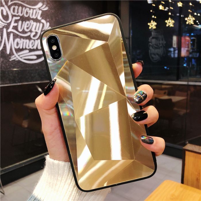 Husa tip oglinda cu model geometric 3D Prism iPhone X , XS, XR, XS Max