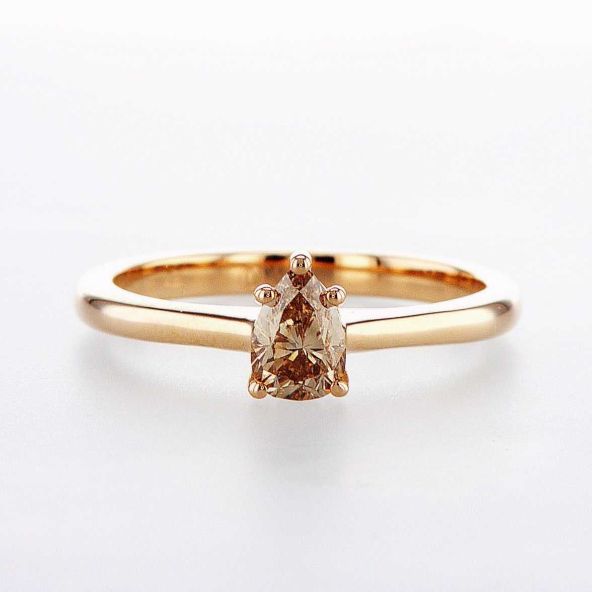 Inel cu Diamant 0,50 Ct fancy yellowish brown - Aur roz - 14 kt