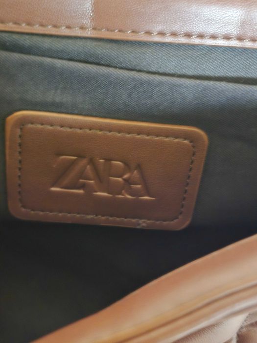Zara кафява страхотна дамска чанта