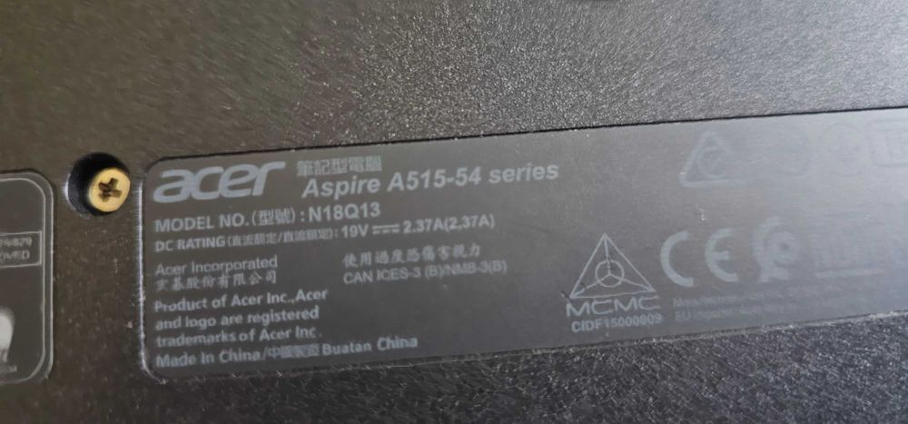 laptop Acer Aspire A515-54 N18Q13  Core i5-8265U. 1.6GHz