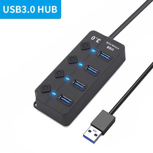 USB HUB (USB-разветвитель), 4/7 портов, 30 см, USB 3,0