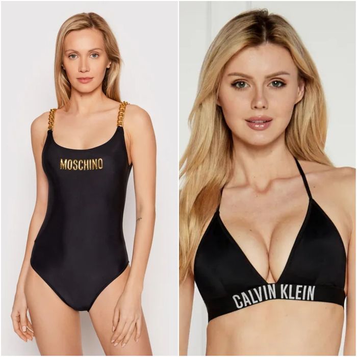 (S) (L) Calvin klein MOSCHINO цял оригинален бански  u горници