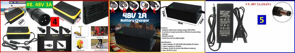 Incarcator baterie scuter bicicleta electrica 36V 48V 60V Nou!