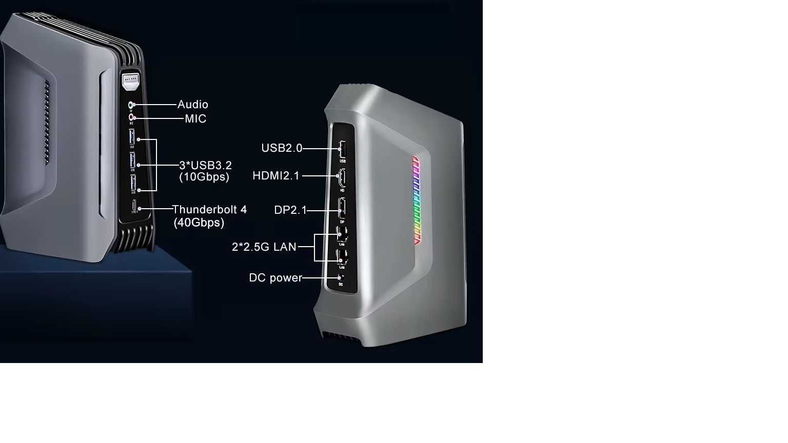 Игровой MiniPC:Topton  F12 AI Ultra 9 285H,Ram 16,SSD 1TB,Thunderbolt4