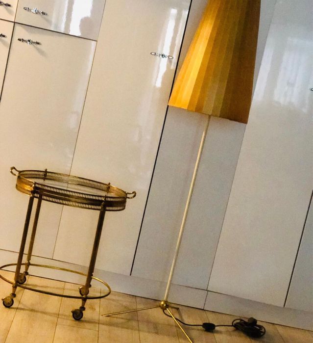 Mid century gheridon, bar, trolley cupru