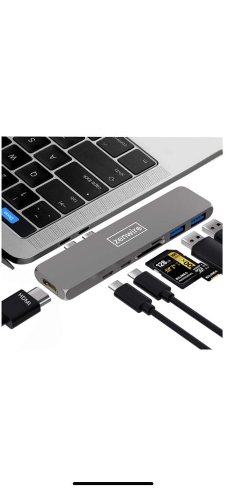 Adaptor 7in1 HUB USB-C HDMI 4K Thunderbolt 3.0 MacBook