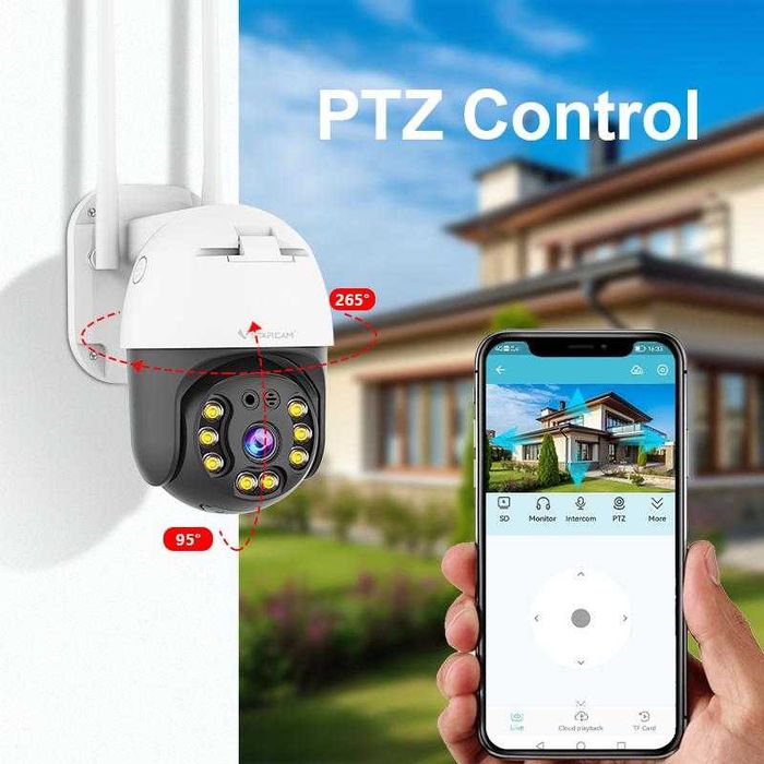 Камери за видеонаблюдение 8 МР ICSEE Куполна външна камера wifi камера