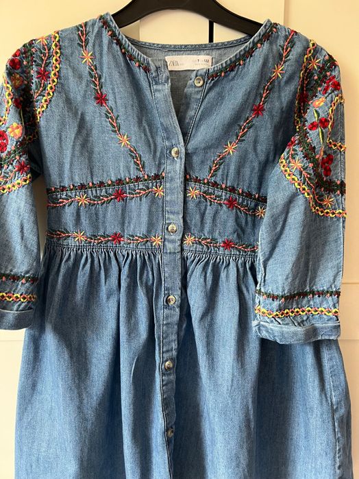 Дънкова рокля ZARA & Рокля PEPE JEANS  122см