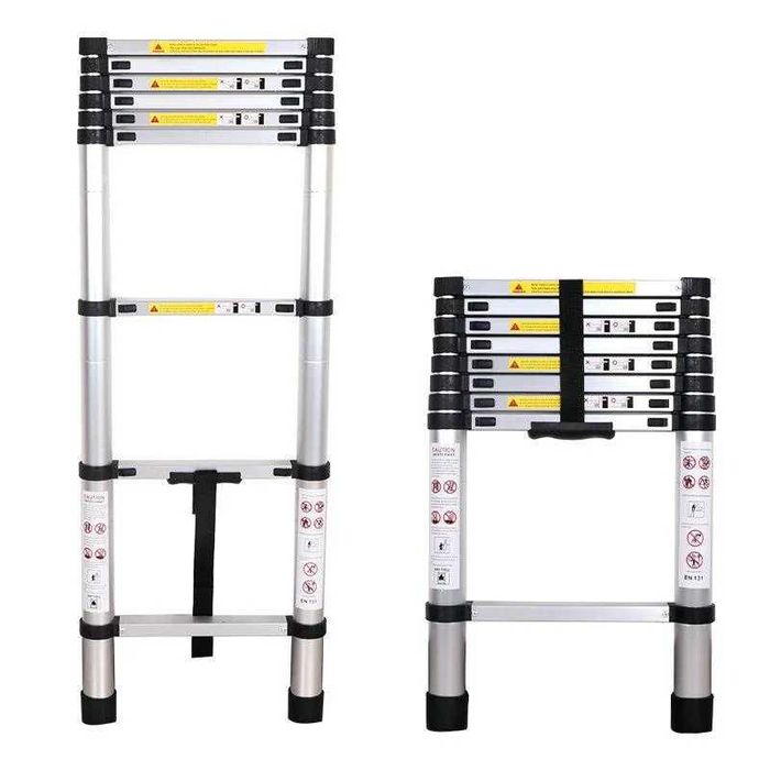 Лестница телескопическая 13 ступеней, 3.8м, FitTOP STR-1038