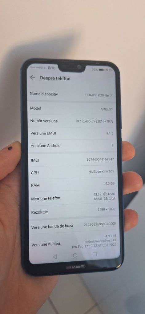 Huawei P20 Lite (liber rețea, 64gb, albastru)