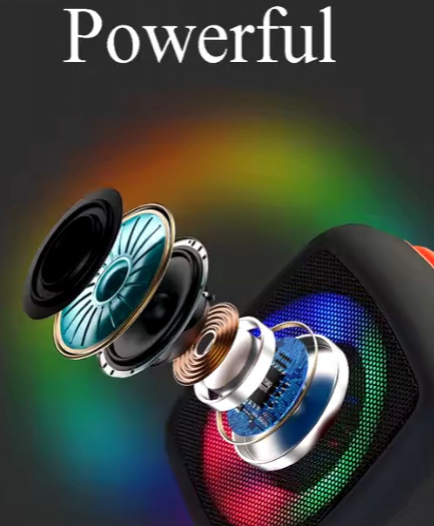 Мини преносима Bluetooth колонка с RGB LED светлини и Super Bass