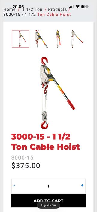 Troliu cu cablu orizontal