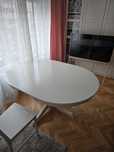 Masă extensibilă, (IKEA, INGATORP), alba, 110/155 cm